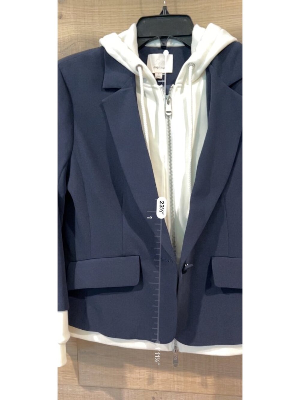 CINQ A SEPT Le Petit Khloe Blazer navy/ cream SWEATSHIRT SIZE 4 - Picture 8 of 13